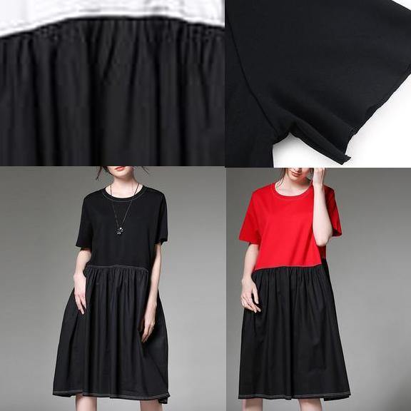 Summer Plus Size Dress Chic Cotton loose casual dress - SooLinen