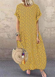 Sommerkleid mit Polka Dot Print und kurzen Ärmeln in Übergröße