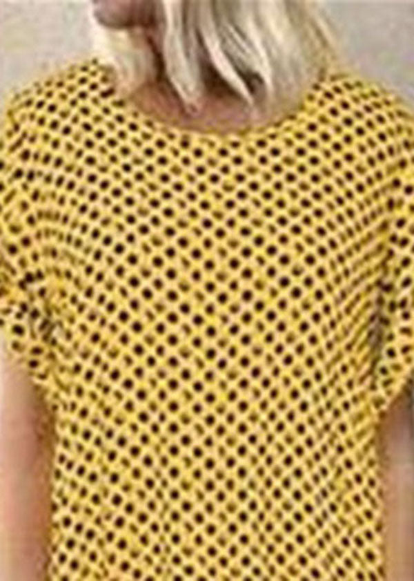 Summer Polka Dot Print Short Sleeve Plus Size Dress