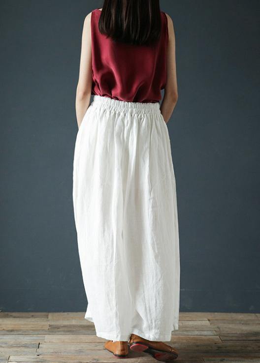 Summer cotton and linen wide-leg pants loose women&