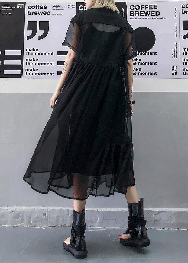 Temperament French retro mesh dress, two-piece dress - SooLinen