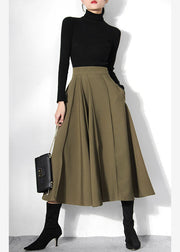 2024 Fitted Green pleated Skirts Spring