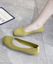 2022 Yellow Knit Cotton Fabric Flat Feet Shoes For Women