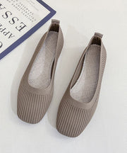 2024 Yellow Knit Cotton Fabric Flat Feet Shoes For Women