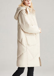 Trendige beige Taschen mit Reißverschluss Lässige Winter-Entendaunenjacke