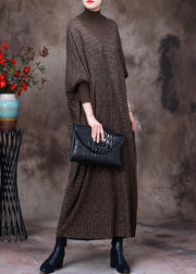Unique Chocolate Green Colour Patchwork Velour Vacation Dresses Batwing Sleeve