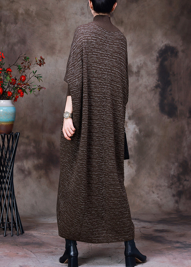 Unique Chocolate Green Colour Patchwork Velour Vacation Dresses Batwing Sleeve