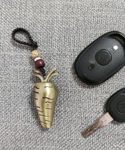Unique Gold Alloy Wax Rope Bead Radish Keychain