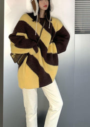 Classy Black O-Neck Loose Fall Winter Sweater - SooLinen