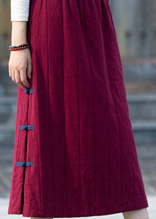 Unique Mulberry Button Fine Cotton Filled Skirts Winter