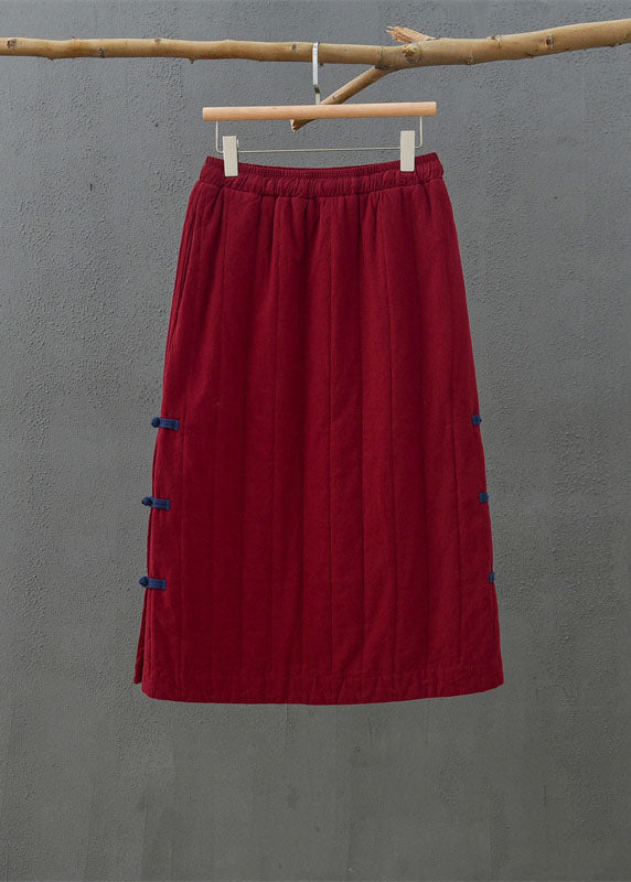 Unique Mulberry Button Fine Cotton Filled Skirts Winter