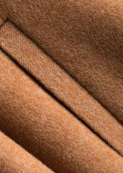 Unique Peter pan Collar pockets fine trench coat brown daily women Woolen Coats - SooLinen