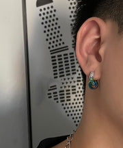 Unique Rainbow Alloy Asymmetric Noctilucent Hoop Earrings