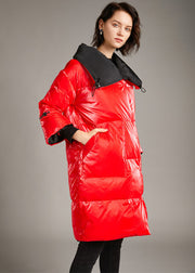Unique Red zippered Nail bead fashion Winter Duck Down Coat