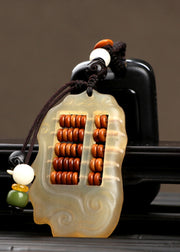 Unique Yellow Xiangyun Sandalwood Abacus Key Pendant