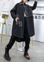 Unique asymmetric hem Fine outfit black Art women coats fall - SooLinen