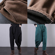 Unique elastic waist chothes women's chocolate Inspiration pockets harem pants - SooLinen