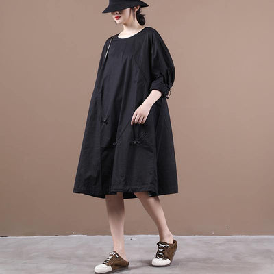 Unique o neck drawstring clothes Inspiration black Dresses - SooLinen