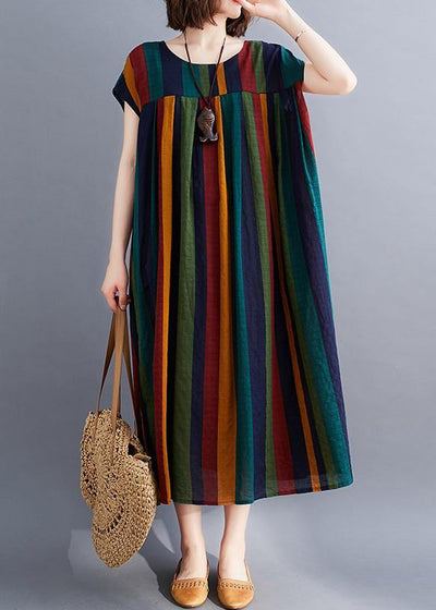 Unique rainbow clothes o neck large hem Love summer Dresses - SooLinen