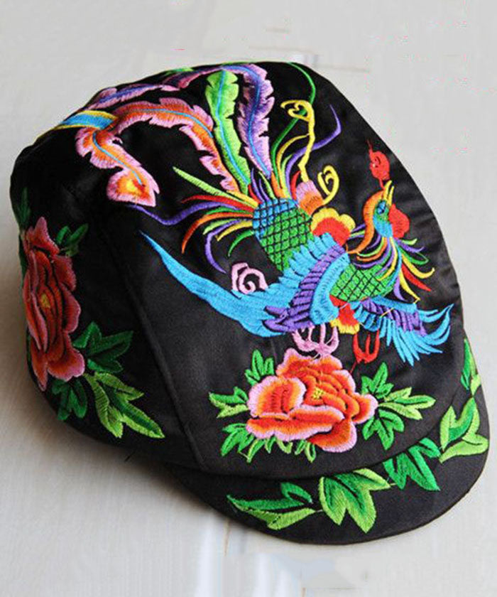 Vintage Black Phoenix Embroidered Baseball Cap Hat
