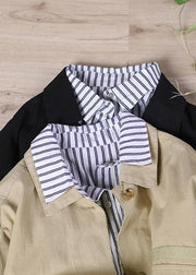 Vintage Black Pockets Coat Spring - SooLinen