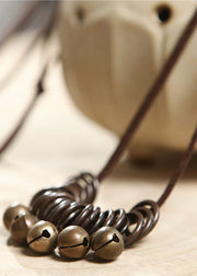 Vintage Bronze Alloy Bell Pendant Necklace