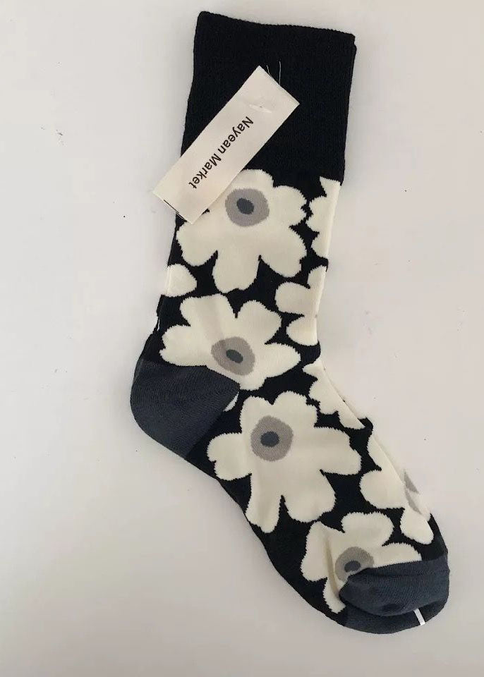 Vintage Floral thick Cotton Crew Socks