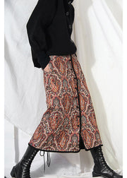 Vintage French Print Fine Cotton Filled Skirts Winter