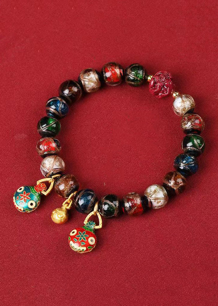Vintage Glazed Multicolored Treasure Swallowing Beast Bracelet