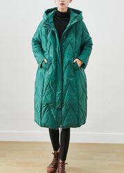 Vintage Green Oversized Thick Fine Cotton Filled Puffers Jackets Winter