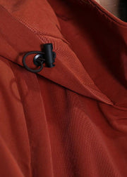 Vintage Rust Hooded Pockets dicke Baumwoll-Trenchcoats Frühling