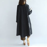 Vintage black linen dresses plus size linen blouses caftans