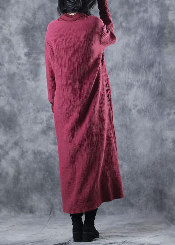 Vintage red Sweater Wardrobes Beautiful patchwork Mujer v neck knitwear - SooLinen
