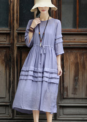 Violett Original Design Extra großer Saum Baumwollkleid zweiteiliges Set Sommer
