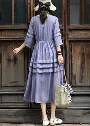 Violett Original Design Extra großer Saum Baumwollkleid zweiteiliges Set Sommer