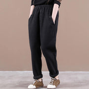 Vivid black pants  spring elastic waist pockets Photography trousers - SooLinen