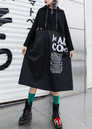 Vivid patchwork cotton Wardrobes Fabrics black prints Dresses fall - SooLinen