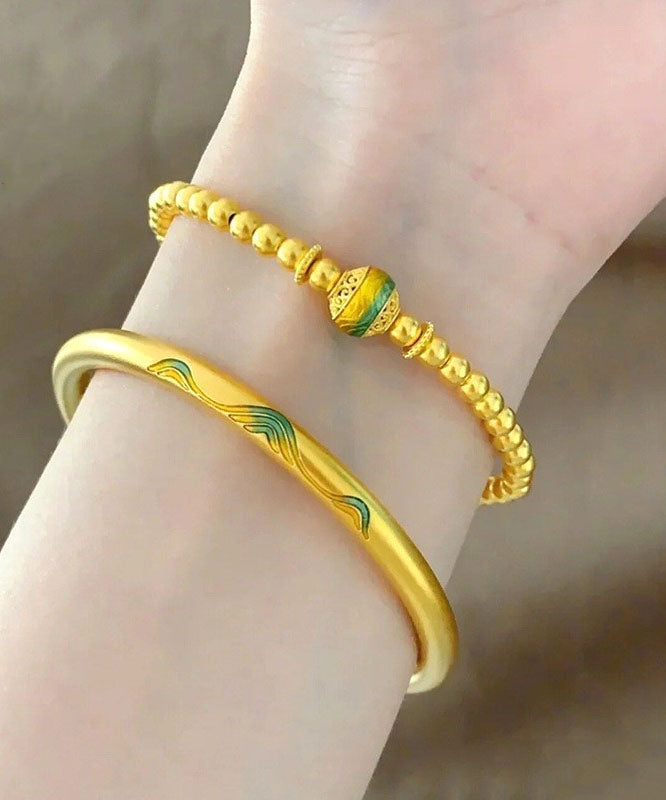Vogue Gold Ancient Gold Enamel Beaded Chain Bracelet