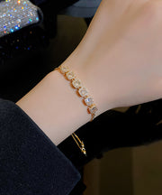 Vogue Gold Copper Overgild Zircon Tassel Charm Bracelet