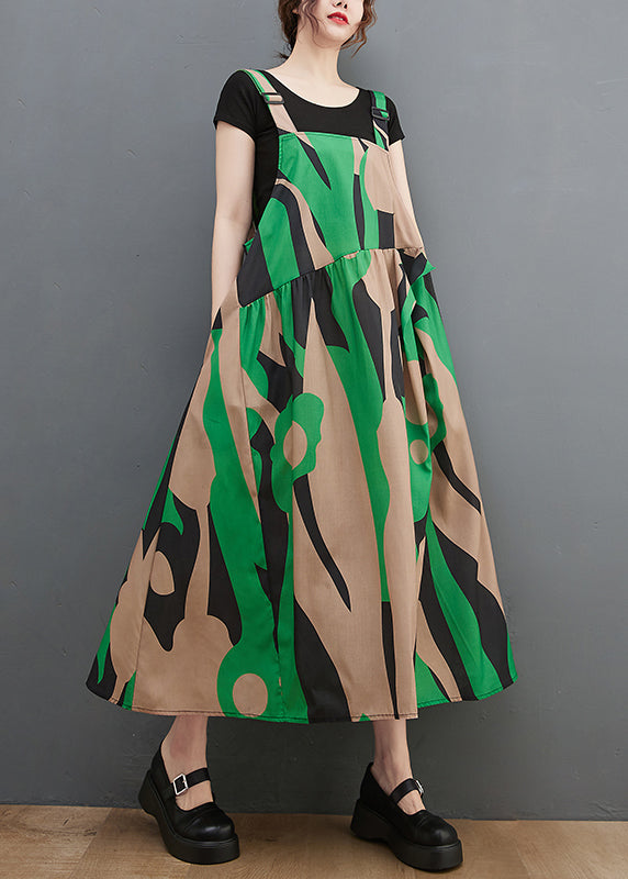 Vogue Green asymmetrisches Design Tasche Spaghetti-Träger-Kleid Sommer