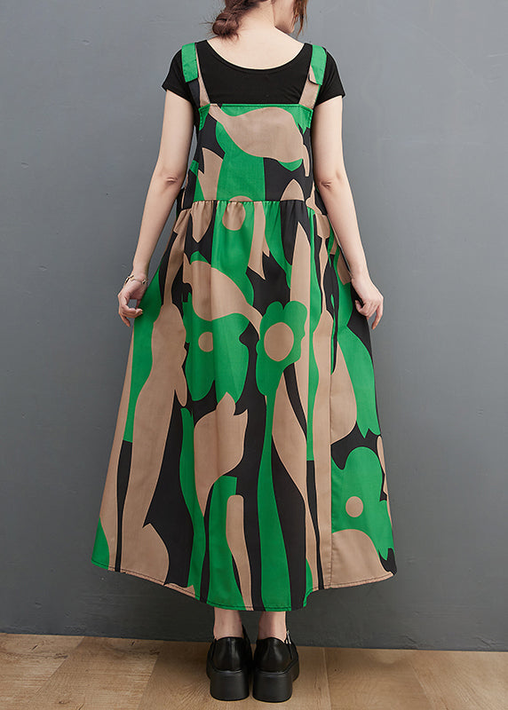 Vogue Green asymmetrical design pocket Spaghetti Strap Dress Summer
