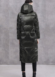 Warm Loose fitting winter jacket hooded winter outwear black winter duck down coat - SooLinen