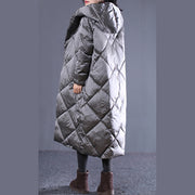 Warme graue Herbst-Outfits Locker sitzender Baumwollmantel mit Kapuze Neue Winter-Oberbekleidung mit Taschen und Reißverschluss