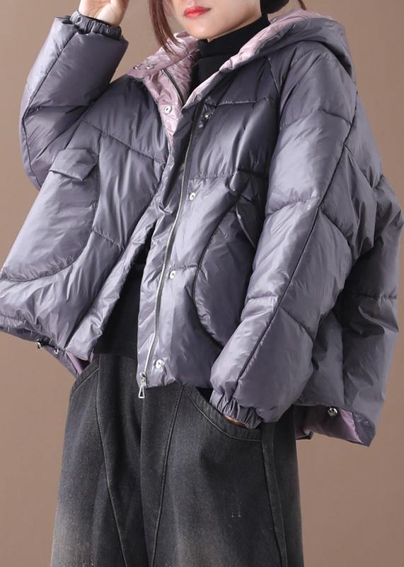 Warm gray Parkas plus size warm winter hooded thick coat - SooLinen