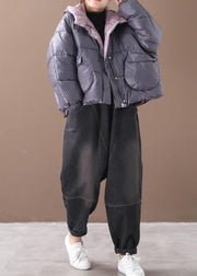 Warm gray Parkas plus size warm winter hooded thick coat - SooLinen