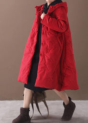 Warm red winter outwear plus size clothing snow jackets winter hooded coats - SooLinen