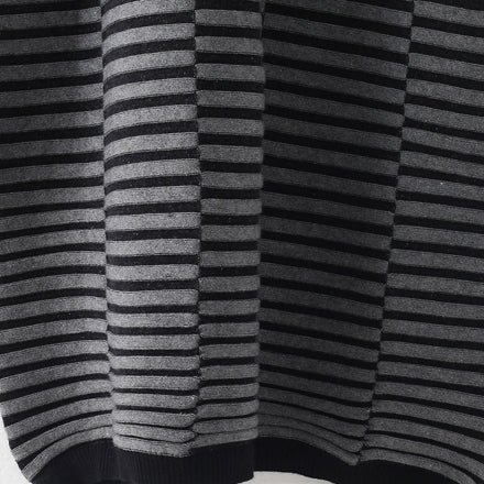 Warme gestreifte Strickkleider lässiger Patchwork-Pullover lässiger grauer Pullover-Pullover