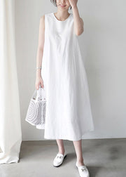 White Cozy Holiday Slip Dresses Sleeveless