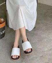 White Faux Leather best sandals for walking  Walking Sandals - SooLinen