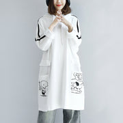 White hoodies oversized women plus size winter dresses casual pullover